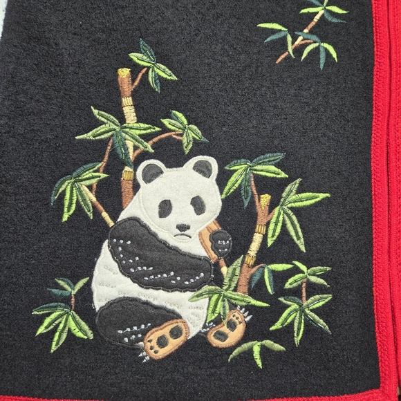 Vintage World Wildlife Fund (WWF) Boiled Wool Panda Bear Grandma Vest Size XL - Picture 4 of 9